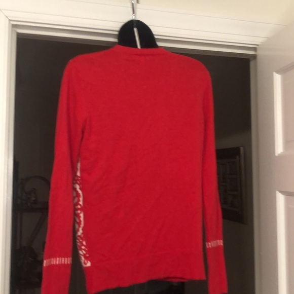 MEDINA Red and White Sweater  Size Medium Gently Worn - Picture 5 of 6